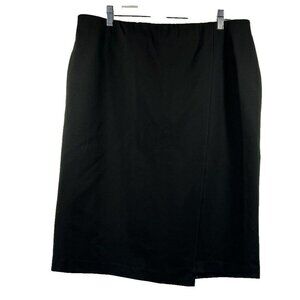 J Jill Womens Skirt Large Ponte Knit Pencil Zipper Front Adjustable Slit Stretch